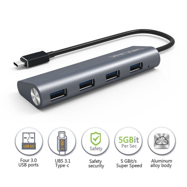 UH3048C SuperSpeed USB-C to USB 3.0 4-Port Aluminum HUB