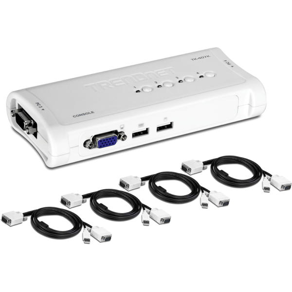 KVM SWITCH TK-407K 4-PORT USB/VGA TRENDNET