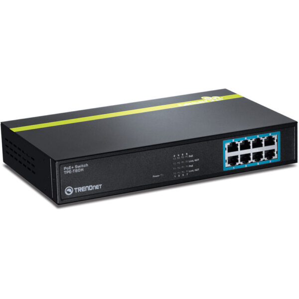 POE SWITCH TPE-T80H SWITCH 8 PORTS 10/100 POE 1.6 GBPS TRENDNET 30W RACKMOUNTED