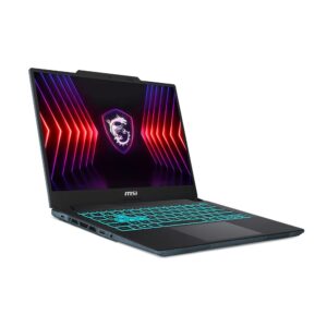 MSI Cyborg 14 gaming laptop in Translucent Black, featuring Intel Core i7-13620H, 16GB DDR5 RAM, 512GB NVMe SSD, NVIDIA RTX 4060 graphics, and a 14-inch FHD+ 144Hz display.