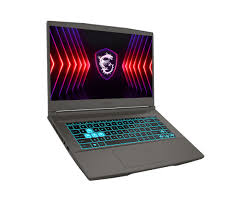 MSI Thin 15 131451 gaming laptop in Cosmos Gray, featuring Intel Core i5-13420H, 16GB DDR4 RAM, 512GB NVMe SSD, NVIDIA RTX 4050 graphics, and a 15.6-inch FHD 144Hz display.