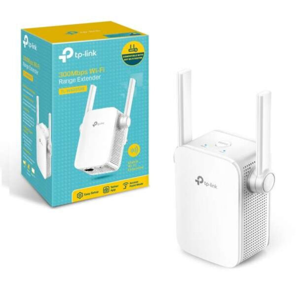 TP-Link TL-WA855RE Range Extender 300Mbps, wireless signal booster for enhanced Wi-Fi coverage, ideal for home and office use.