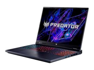 Acer Predator Helios Neo 16 gaming laptop, featuring a 16-inch FHD 165Hz display, Core i9 processor, RTX 4060 graphics, 16GB DDR5 RAM, and 1TB SSD.