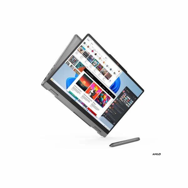 Lenovo IdeaPad 5 2-in-1 16IRU9 83DU0009CF laptop featuring a 16-inch WUXGA touchscreen display, Intel Core i7-150U processor, 16GB RAM, 512GB SSD, fingerprint reader, and Windows 11.