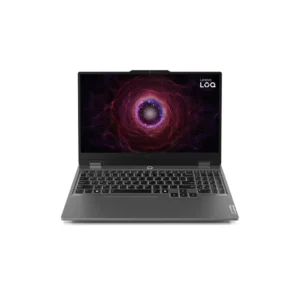 Lenovo LOQ 15ARP9 83JC0000US gaming laptop featuring a 15.6-inch FHD 144Hz display, AMD Ryzen 7 7435HS processor, 16GB DDR5 RAM, 512GB SSD, NVIDIA GeForce RTX 4060 8GB graphics, and Windows 11