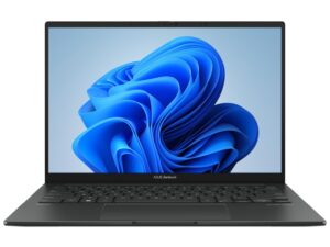 ASUS ZenBook Q425MA laptop with Intel Core Ultra 7-155H, 16GB DDR5 RAM, 1TB NVMe SSD, 14-inch OLED WUXGA touchscreen, Intel Arc graphics, and Windows 11.