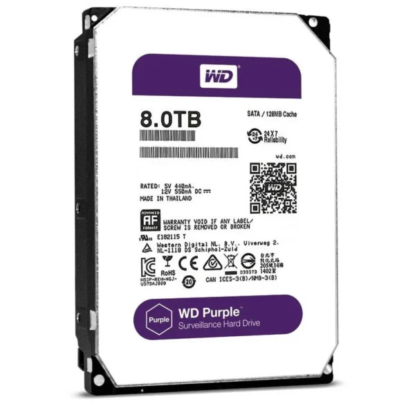 WD Purple 8TB 3.5-inch SATA HDD for surveillance systems