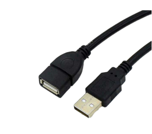 VCOM USB 2.0 extension cable, 5 meters, USB-A male to USB-A female, for extending USB device connections.