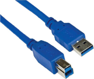 VCOM USB 3.0 cable, USB-B male to USB-A male, 1.5 meters, for high-speed data transfer between devices.