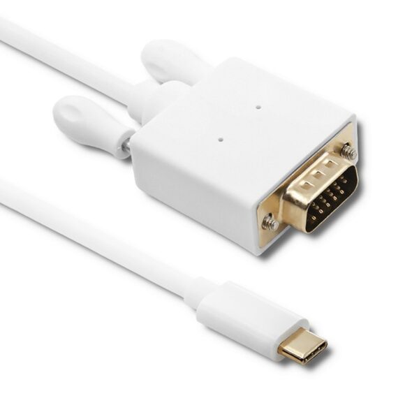 VCOM USB-C 3.1 cable, USB-C male to VGA and HDMI outputs, for connecting USB-C devices to external displays.