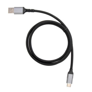 VCOM USB-C 3.1 male to Mini USB 2.0 male cable, 1 meter, designed for data transfer between USB-C and Mini USB devices.