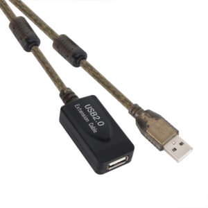 VCOM USB extension cable, USB-A male to USB-A female, 3 meters, black, for extending USB device connections.