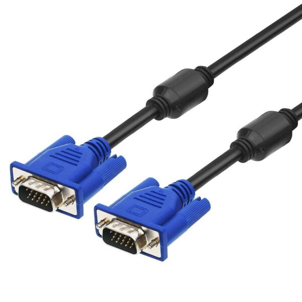 VCOM VGA cable, VGA 15-pin male to VGA 15-pin male, 1.8 meters, for connecting VGA devices like monitors and projectors.