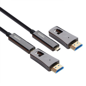 VCOM HDMI A/D male to A/D male cable with removable connectors, designed for high-definition video and audio connections.