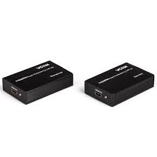 VCOM HDMI extender over RJ45, capable of extending HDMI signals up to 60 meters for long-distance video and audio transmission.