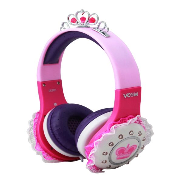 VCOM DE801 Magical headset for children, Princess Series design, featuring safe volume-limiting and comfortable fit for young ears.