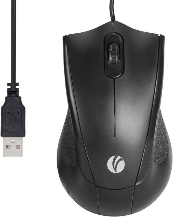 VCOM DM113 USB mouse, featuring a high-precision optical sensor and ergonomic design for comfortable use and smooth tracking.