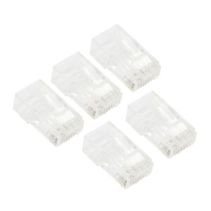 VCOM RJ45 Cat6 plugs, UTP, 3U, 100 pieces, designed for secure and reliable network connections.